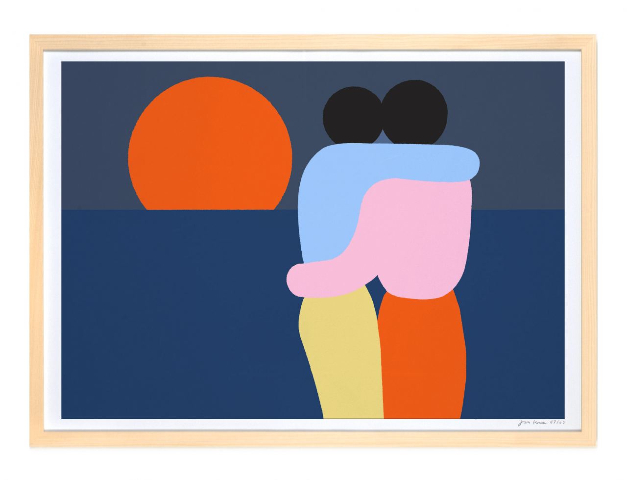 Couple Orange Sun Siebdruck (50 x 70cm)