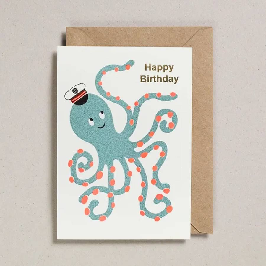 Happy Birthday Oktopus Karte
