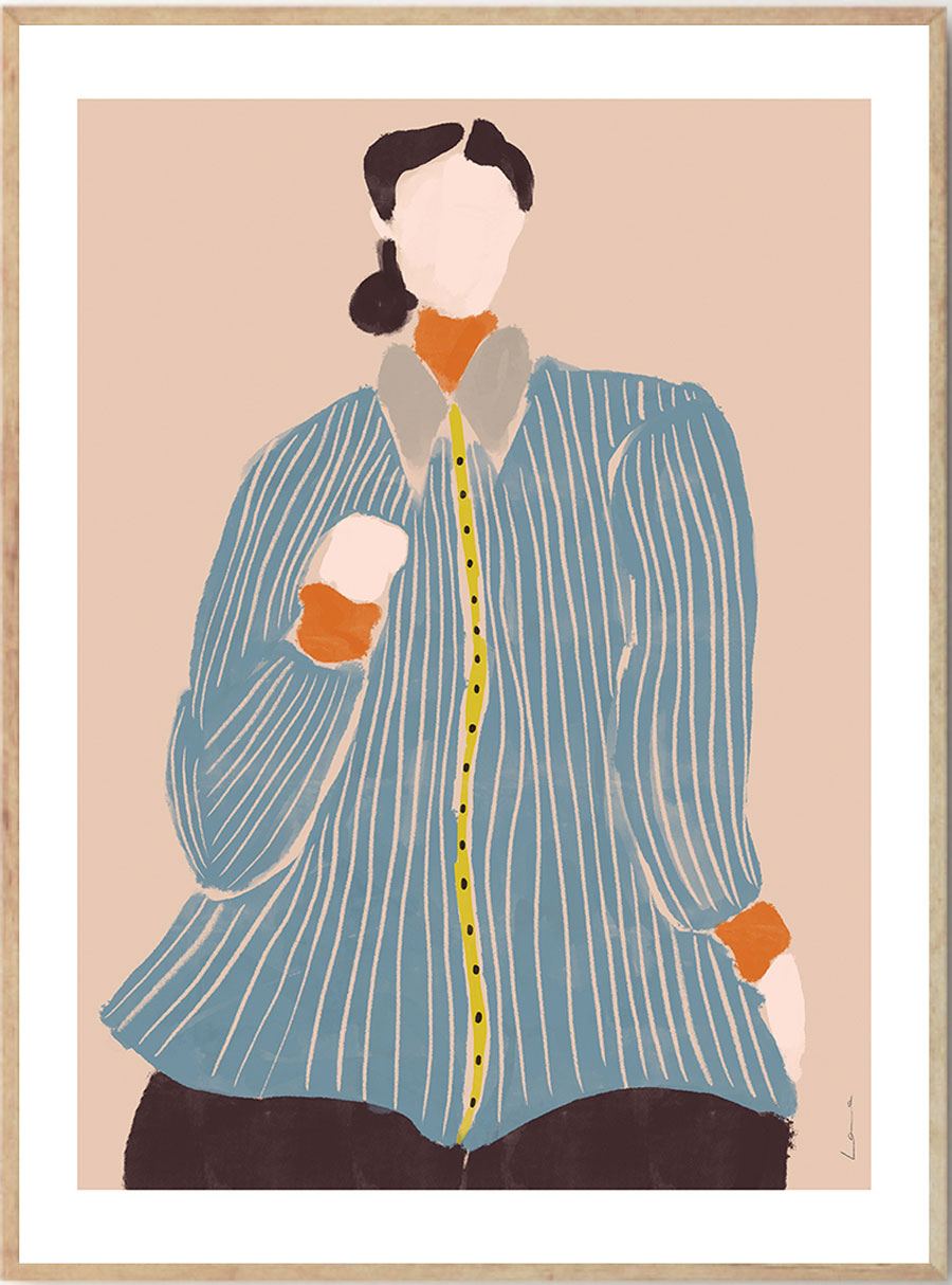 Kvinde I Blå Poster (50x70cm)