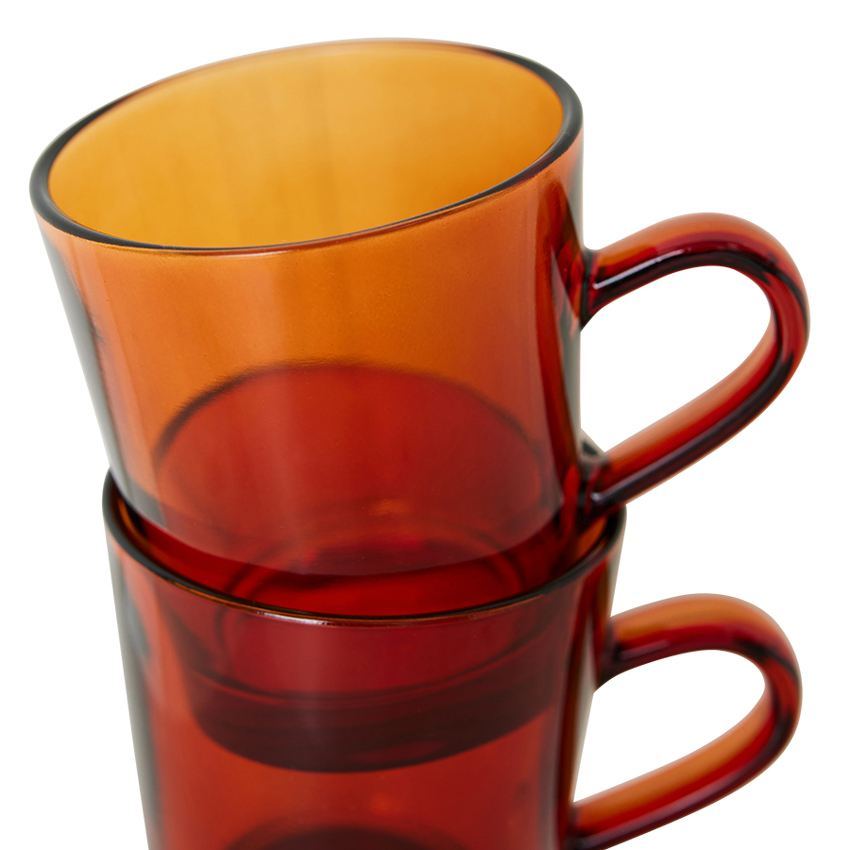 70's Glassware: Coffee Cup Amber Brown