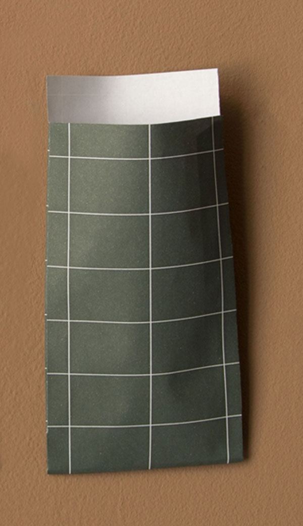 Geschenktüte Flach Tall Grid Greyish Green (5er-Pack)