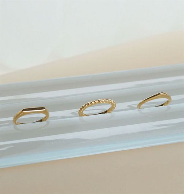 Tiny Bar Ring Gold Plated