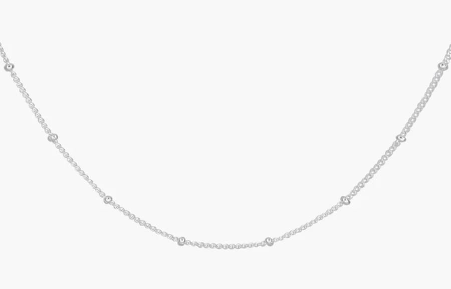 Stud Chain Halskette Silver (45cm)