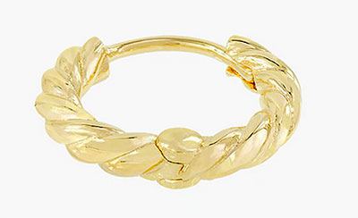 Twisted Croissant Hoop Ohrringe Gold Plated (13mm)
