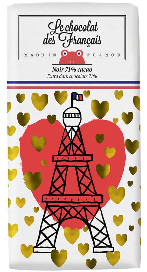 La Tour Eiffel Coeur Extra Dunkle Schokolade 71%