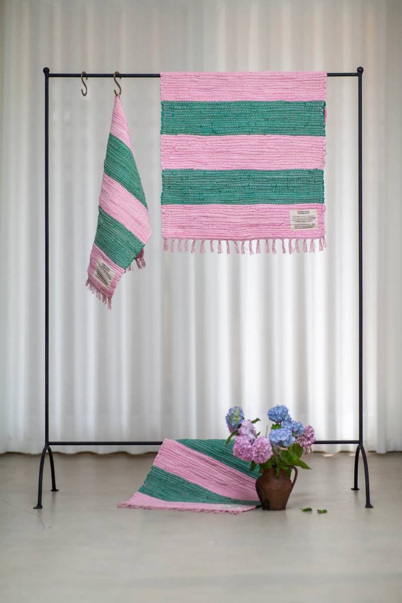Chindi Teppich Pink & Grass (45x60cm)
