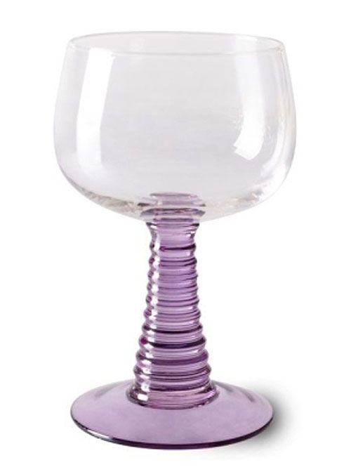 Swirl Wine Glass High Purple