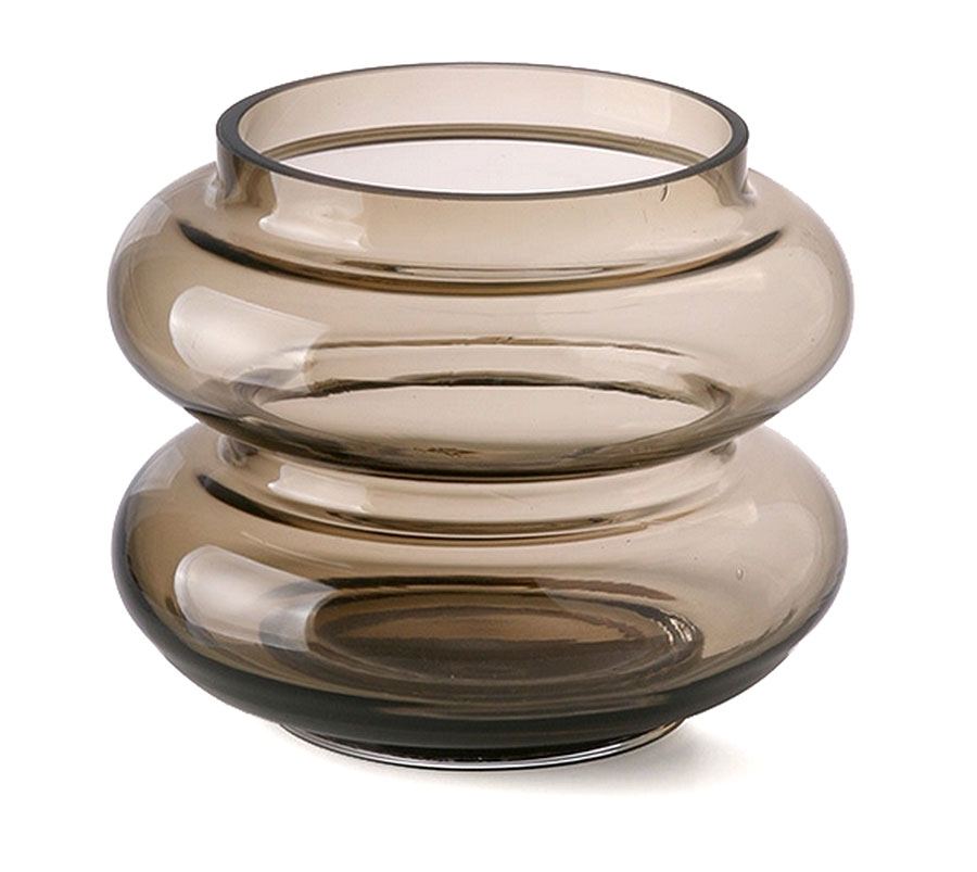 Smoked Glass Vase Braun