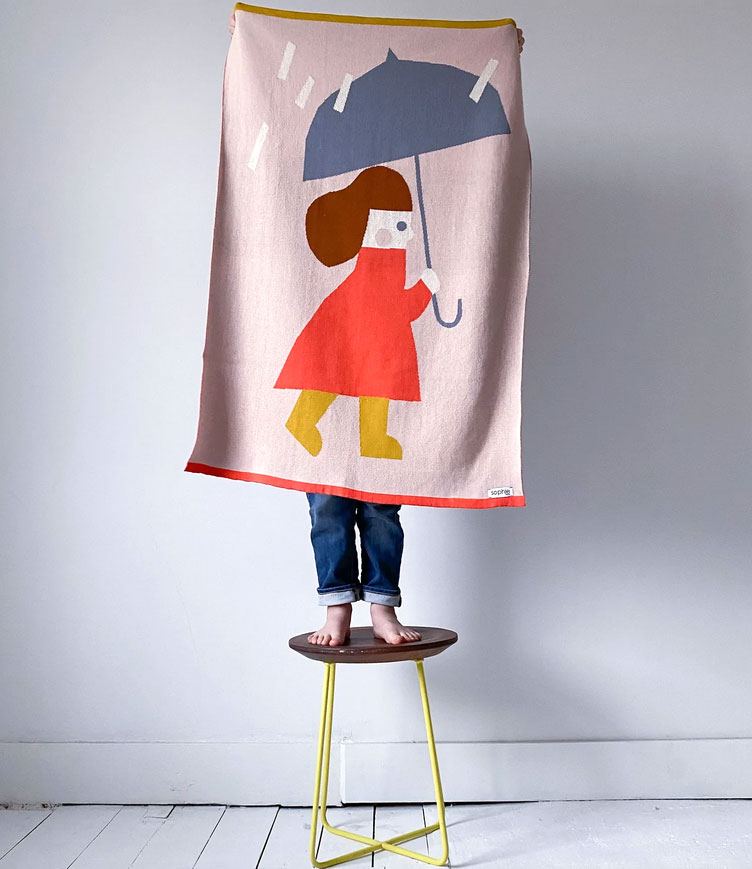 Sophie Home x Prints by KA Babydecke Rainy Day
