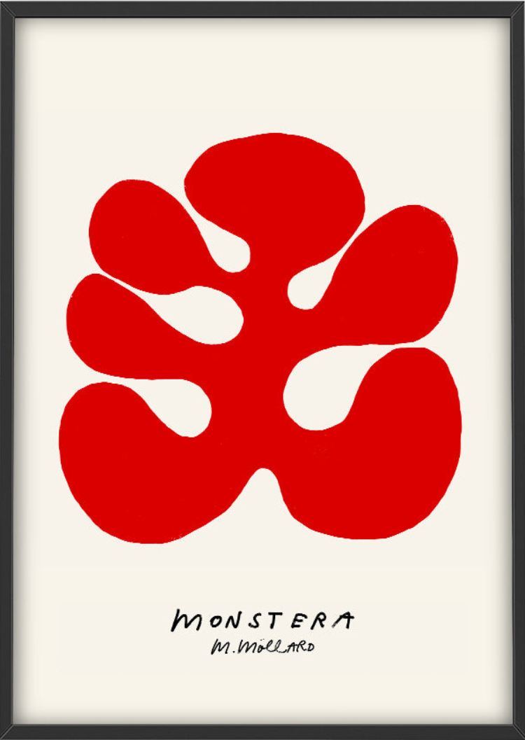 Red Monstera Poster (50x70cm)