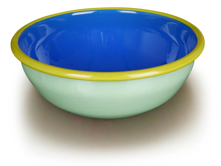 Colorama Bowl Mint Electric Blue w/ Chartreuse Rim ∅16cm