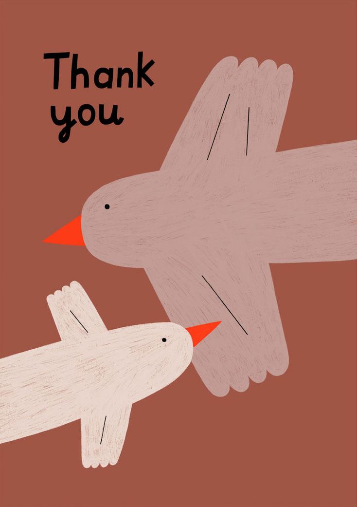 Thank You Birds Postkarte