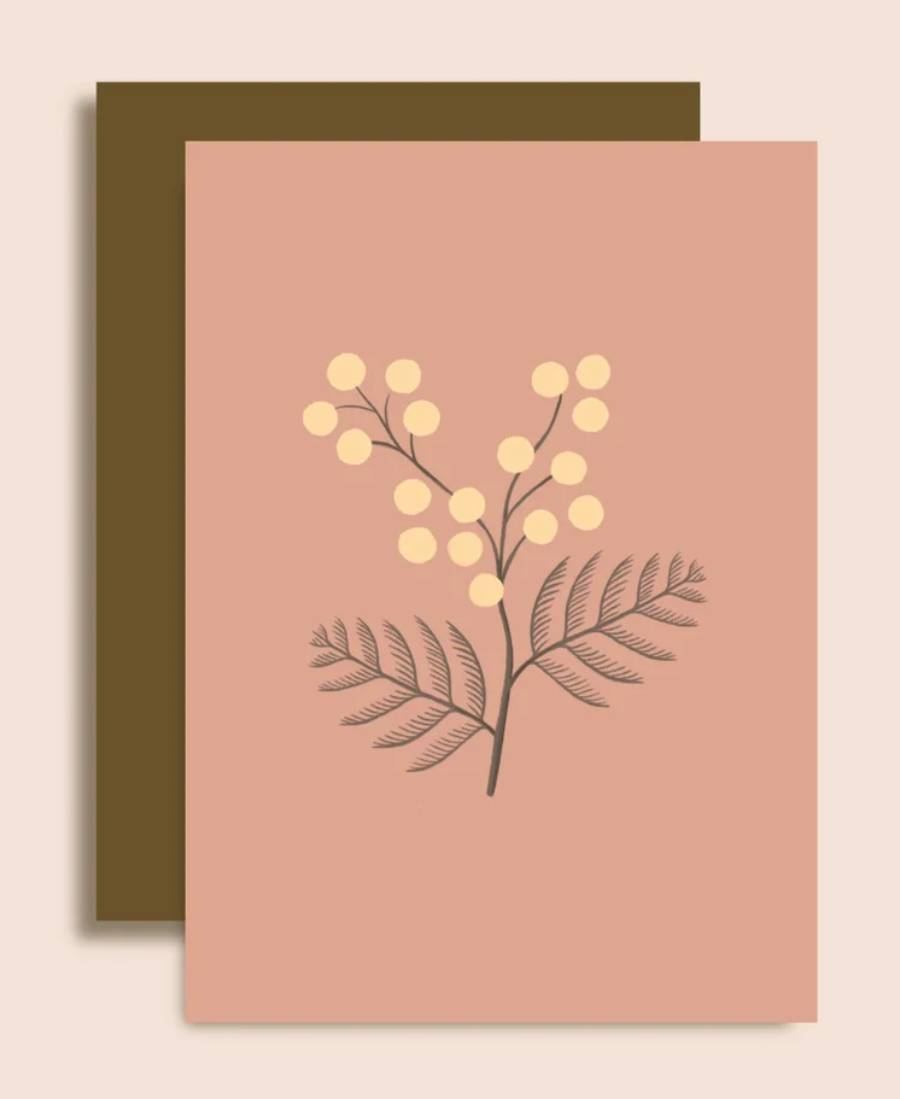 Sprig of Mimosa Karte (mit Umschlag)