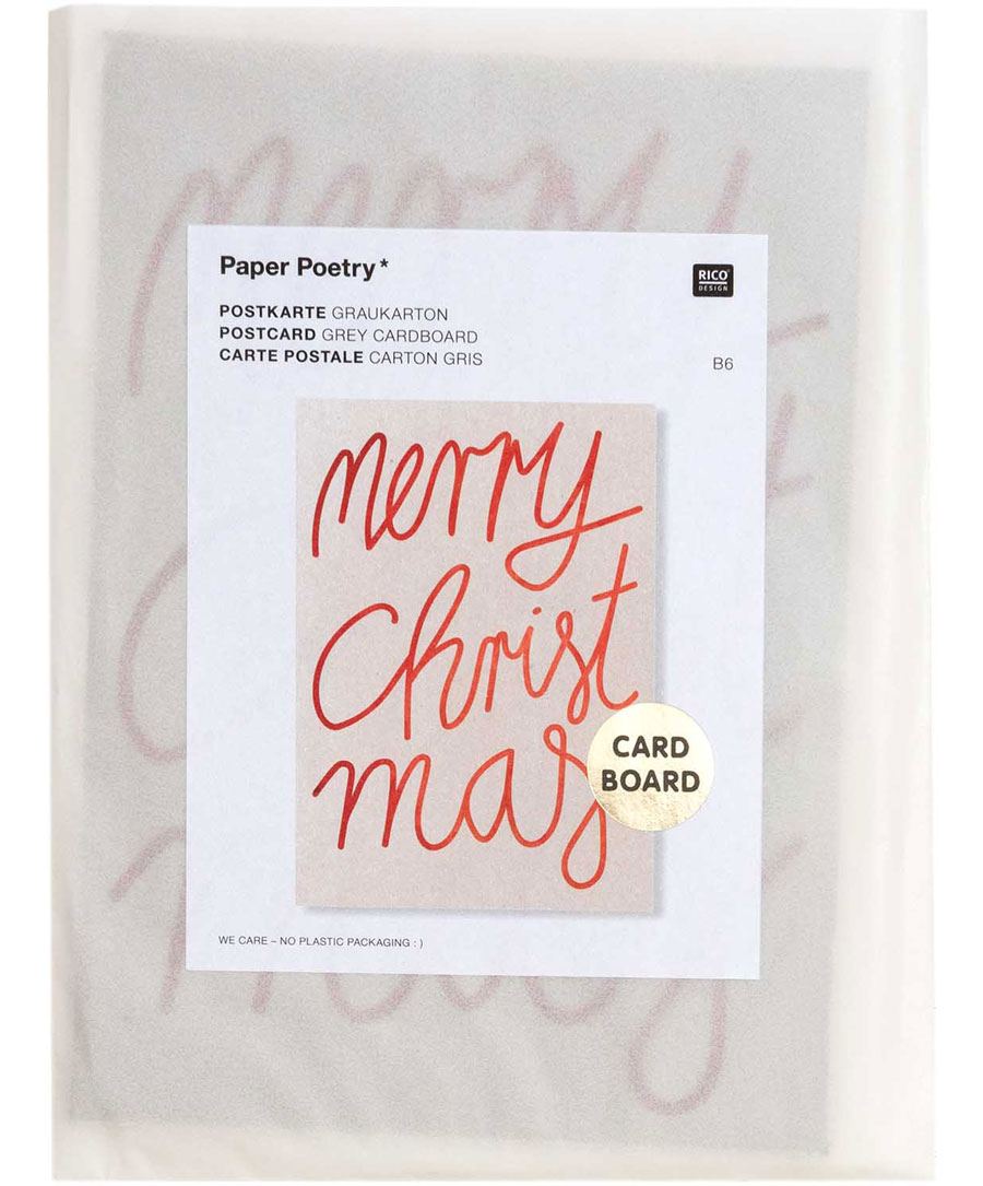 Postkarte Merry Christmas Rot