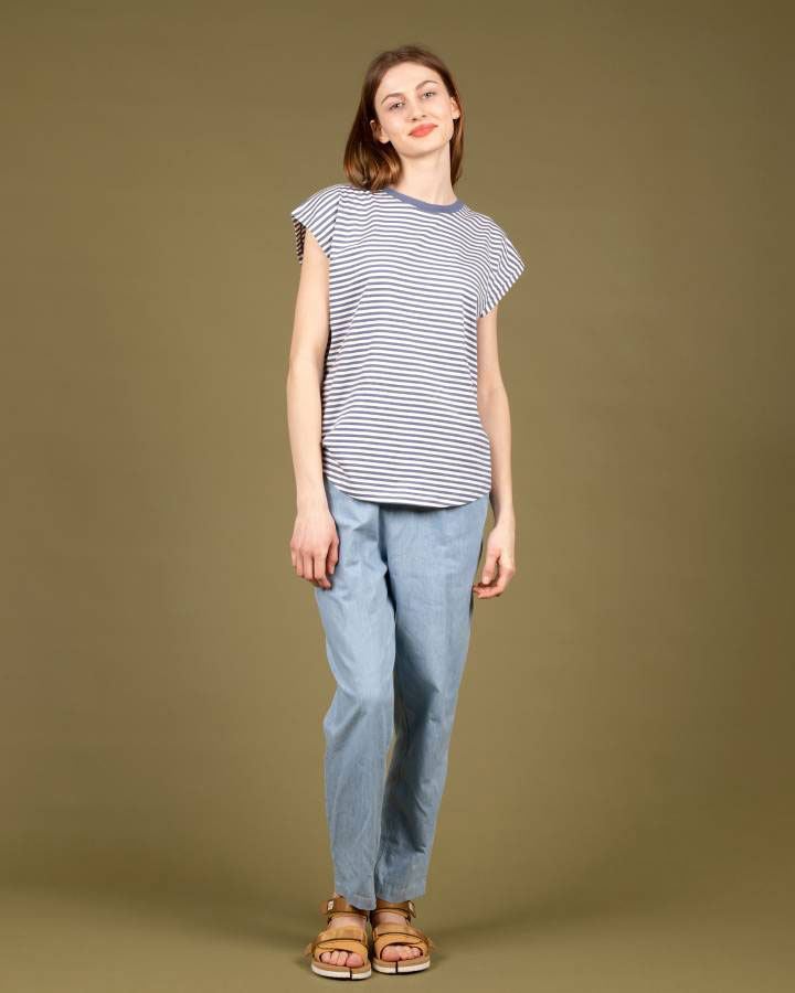 Erin Shirt Lavender-Off White