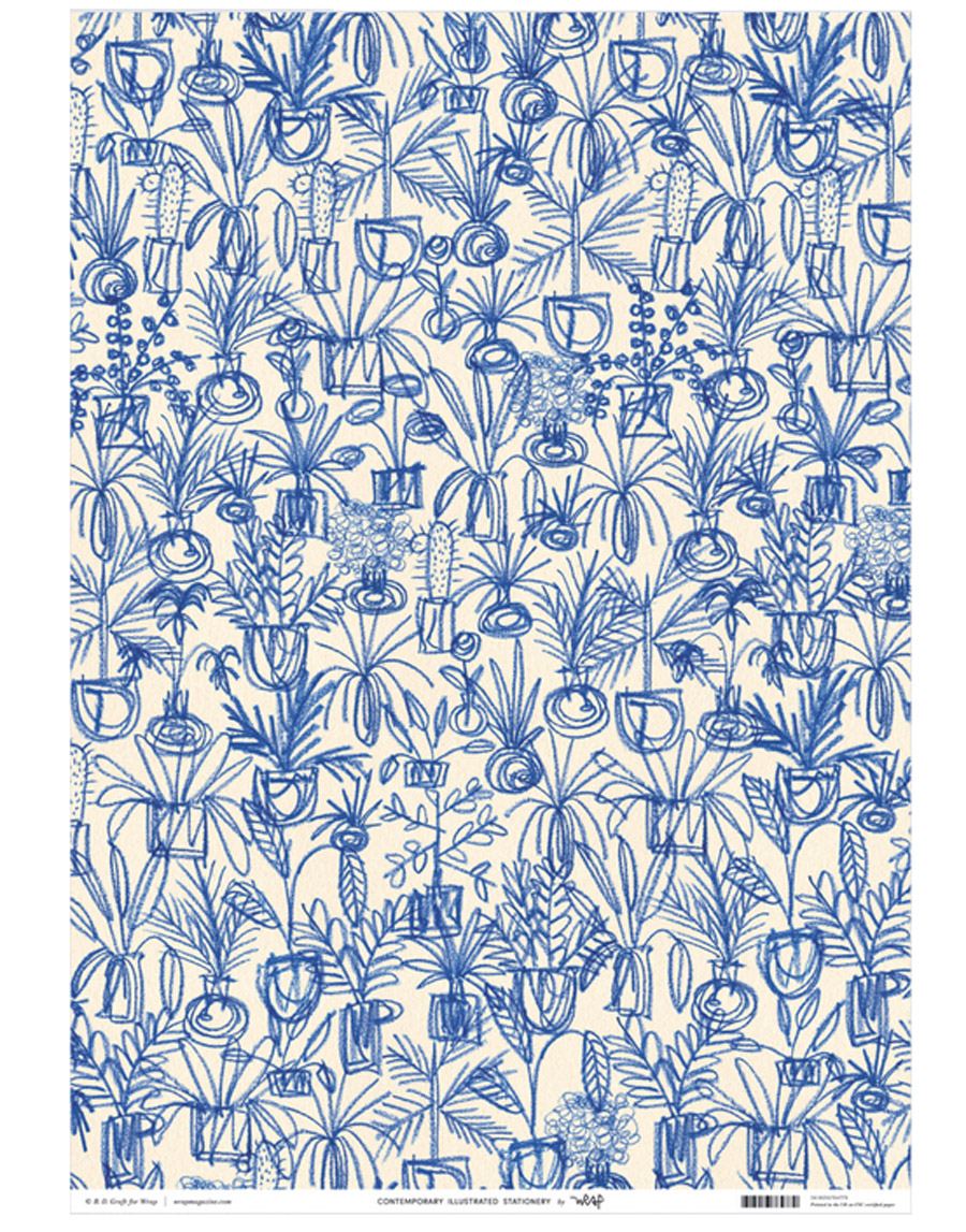 Plants Blue Geschenkpapier