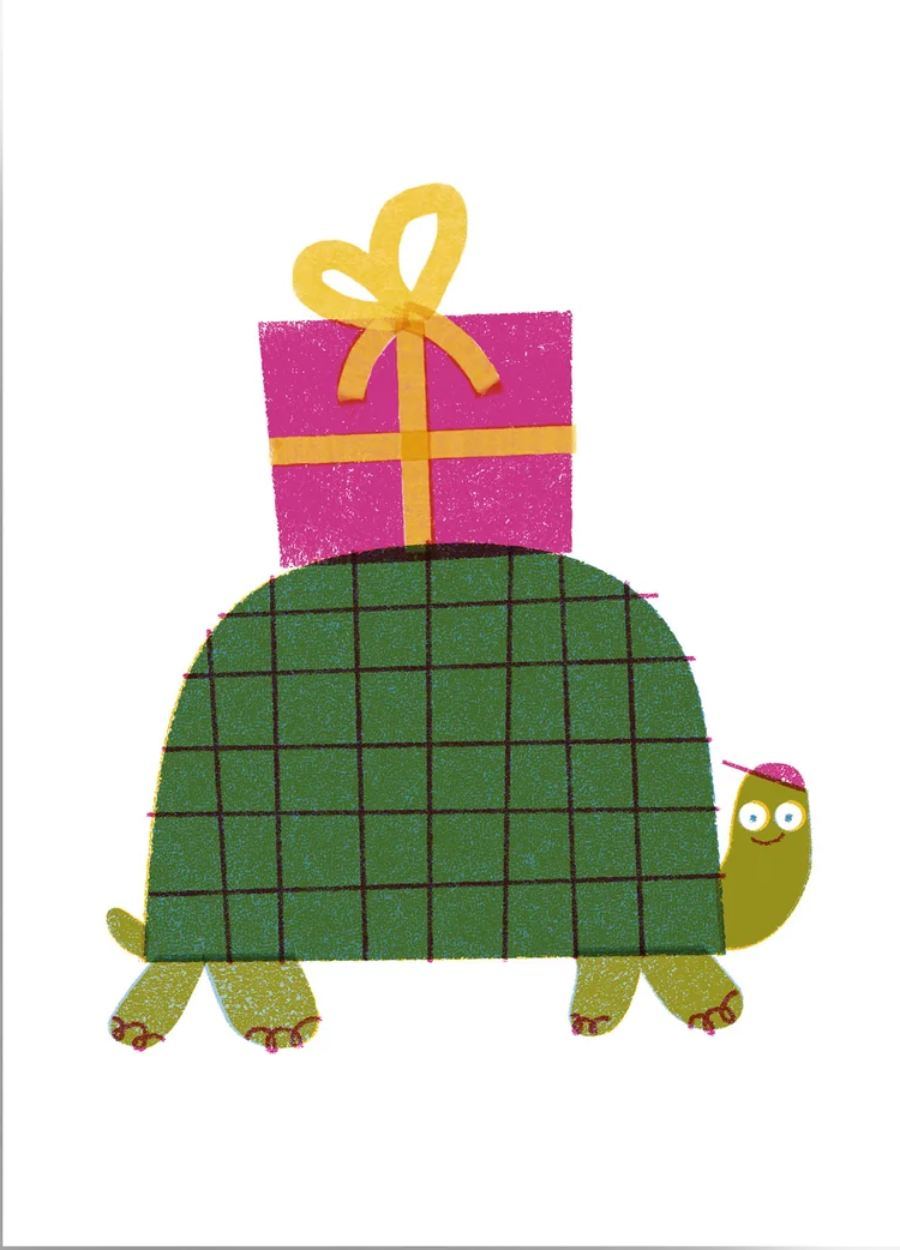 Present Turtle Postkarte