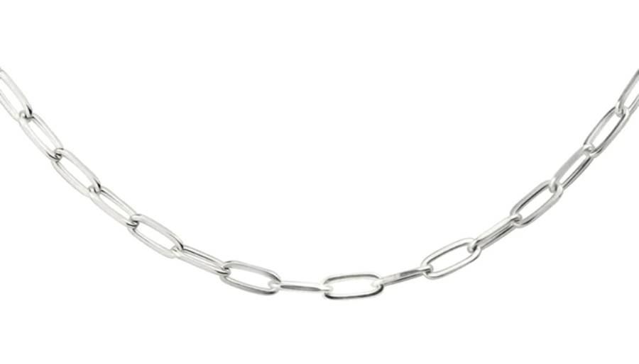 Medium Round Silver Halskette (40cm)
