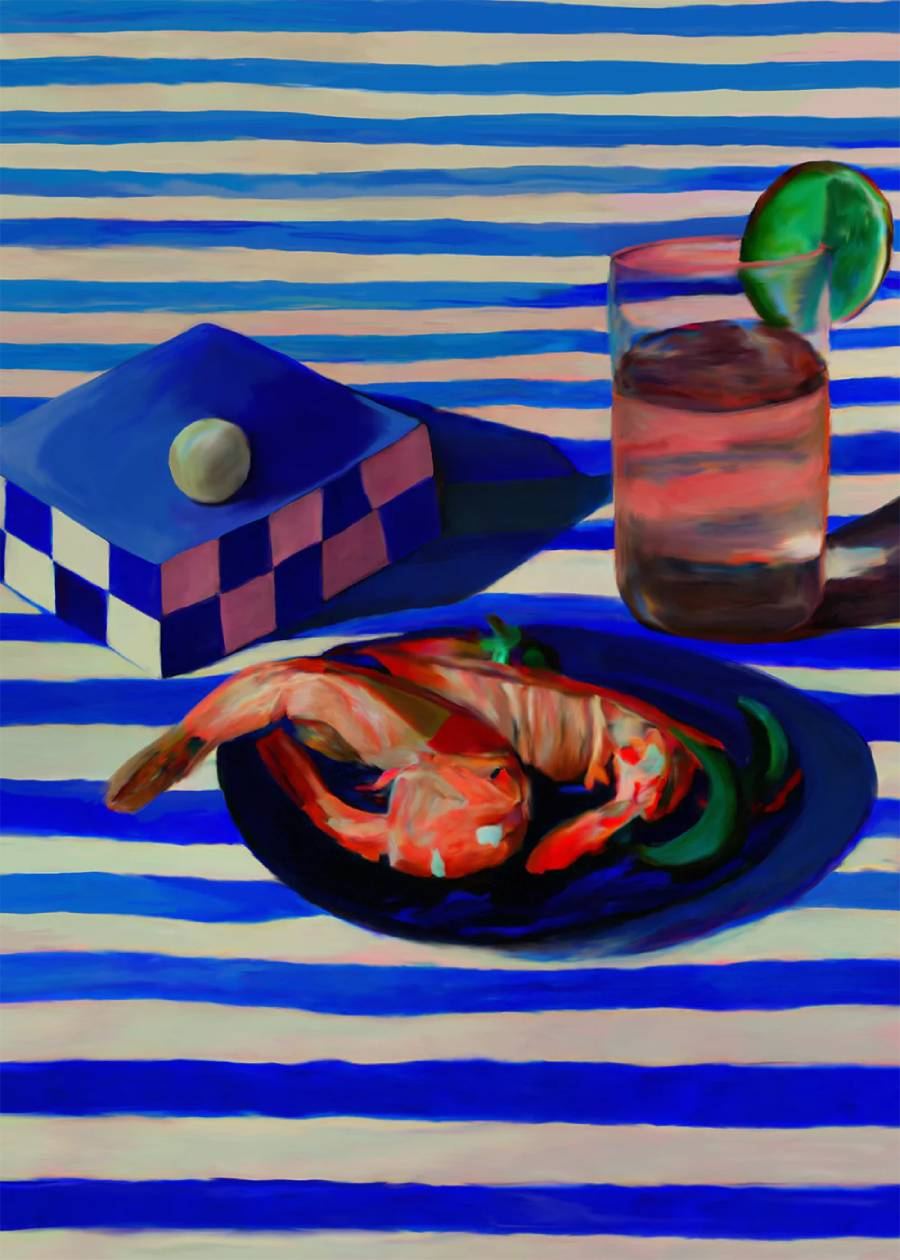 Shrimp & Stripes Print (30x40cm)