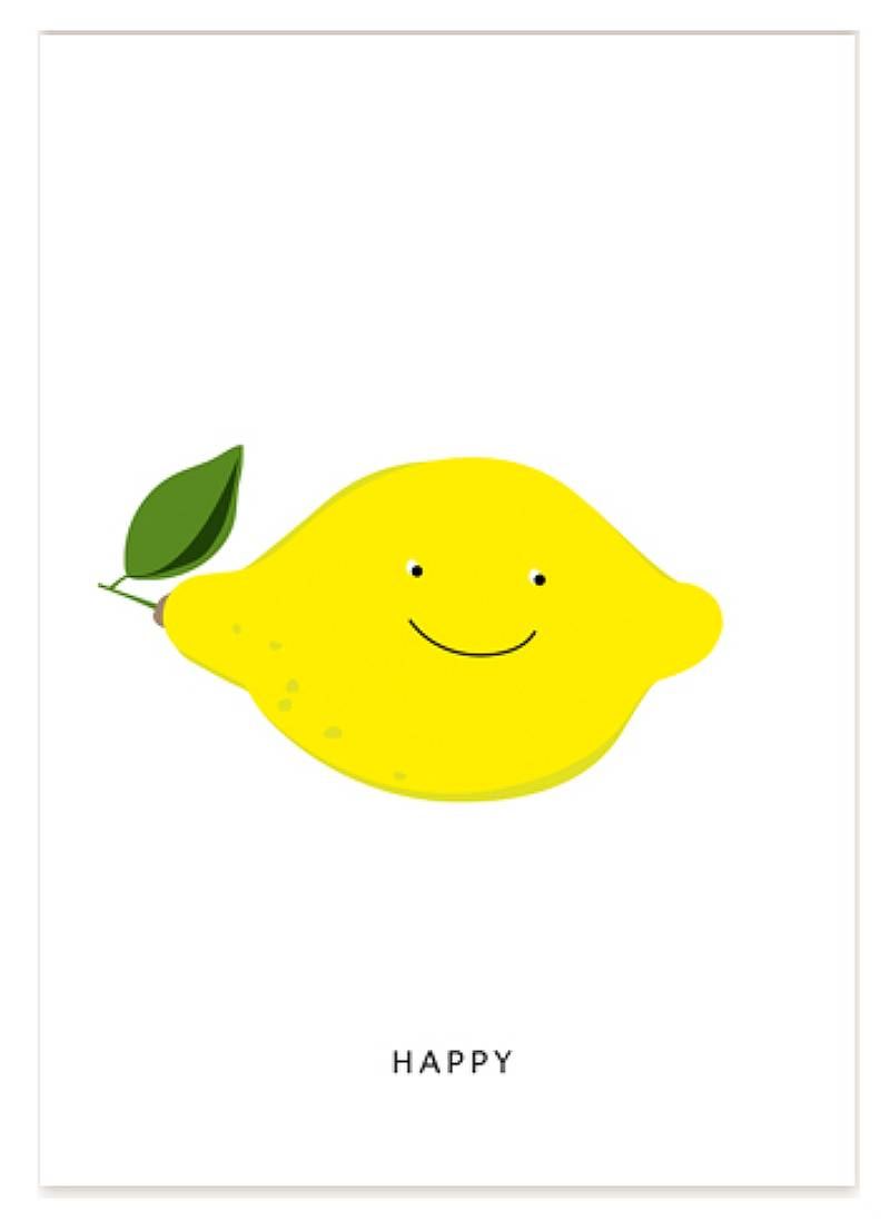Zitrone "Happy" Postkarte
