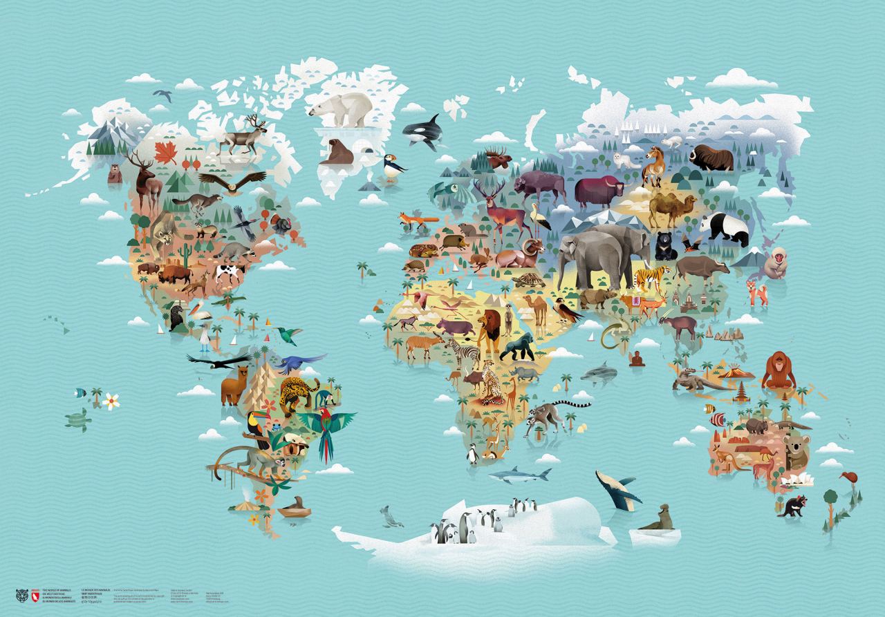 Die Welt der Tiere Weltkarte