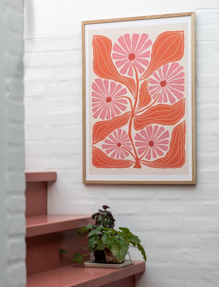 Pink Flowers Poster (50x70cm)