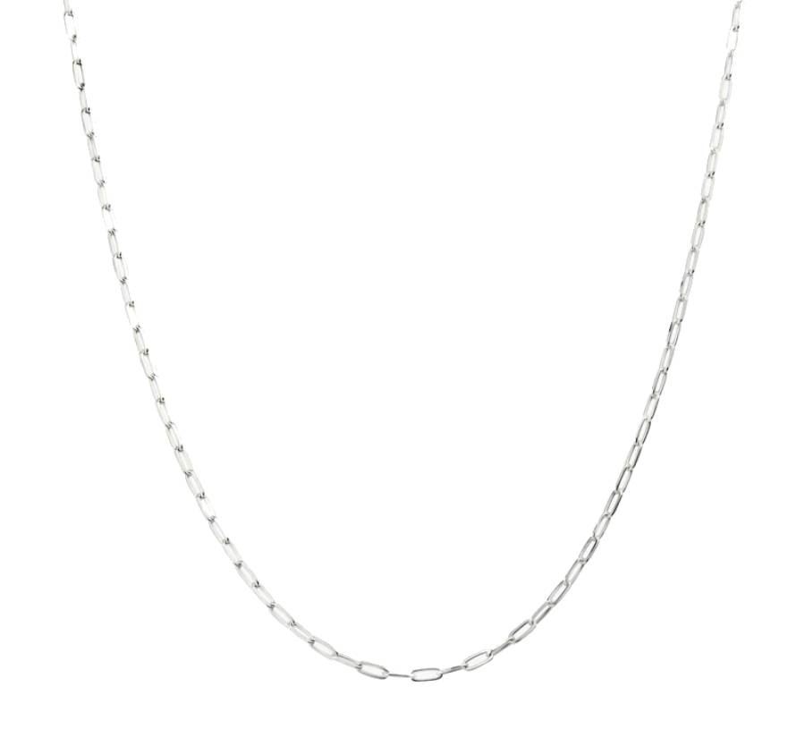 Medium Round Silver Halskette (40cm)