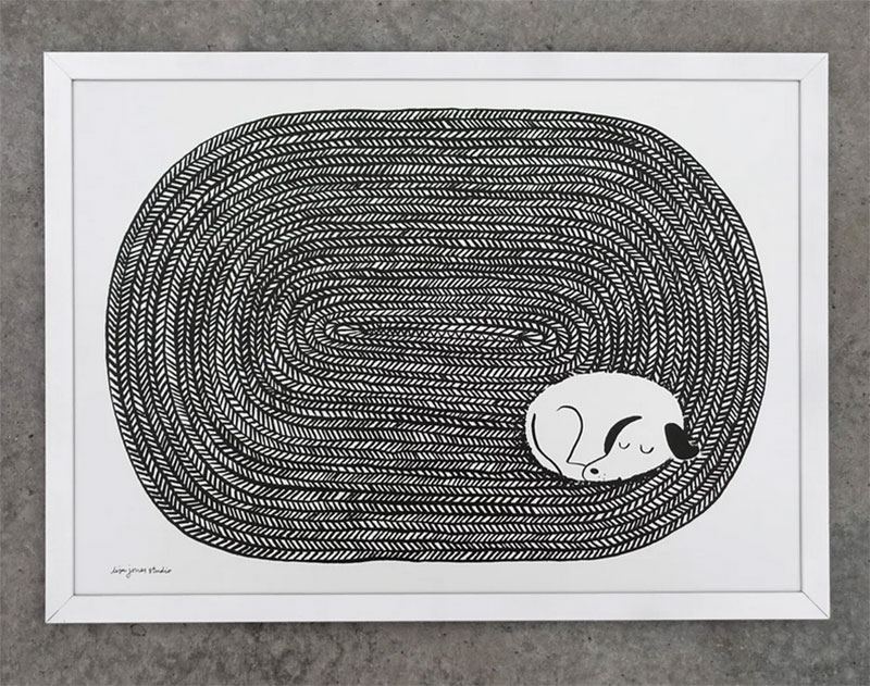 Dog Tired Risographie Print (Din A3)