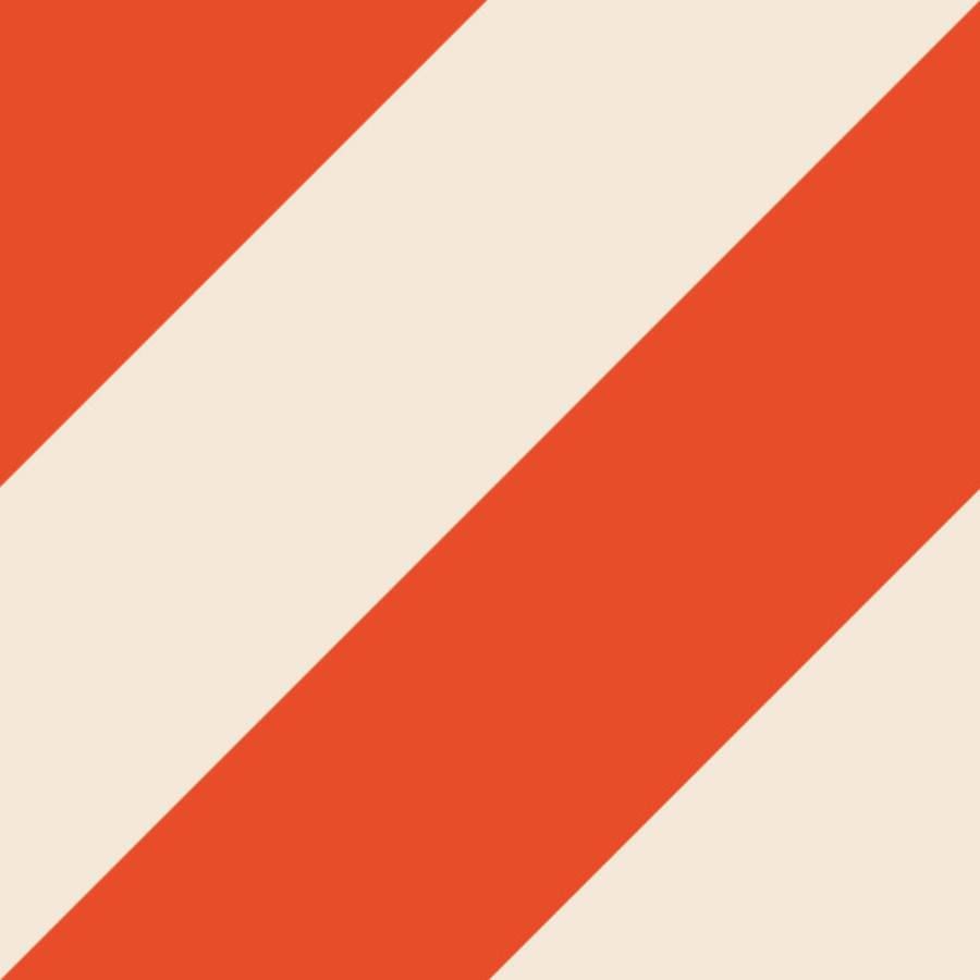 Kissen Diagonale Streifen Rot&Beige (50x50cm)