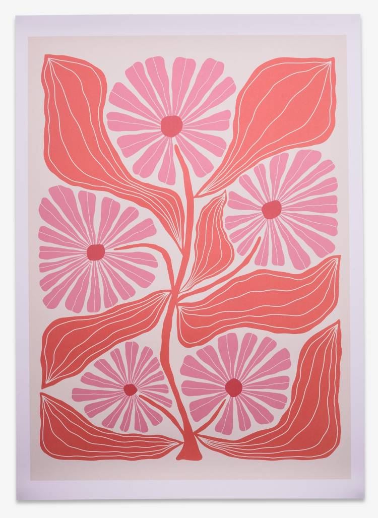 Pink Flowers Poster (50x70cm)