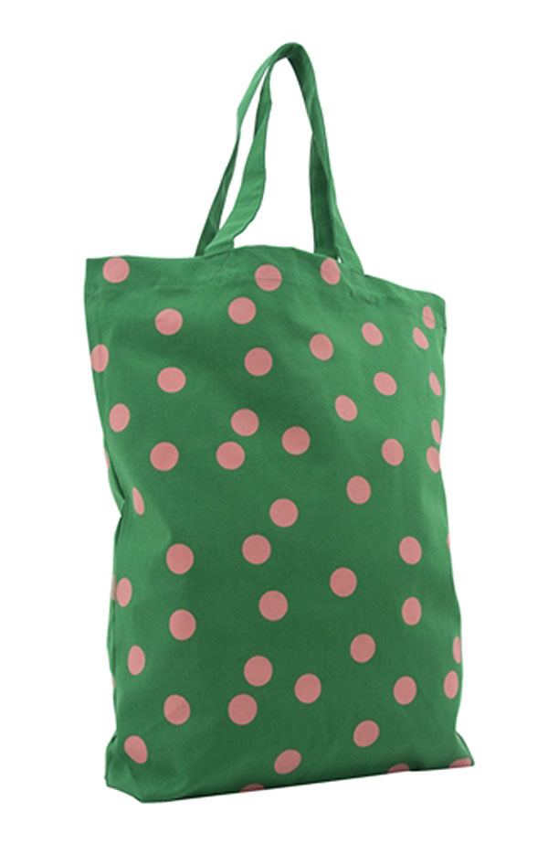 Shopper Baumwolle Polka Dots Terra Cotta & Indian Green