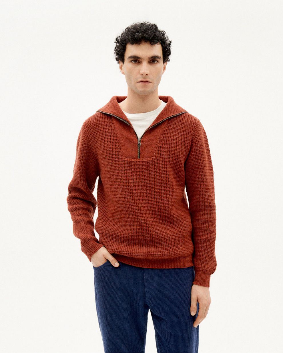 Red Helio Wollpullover