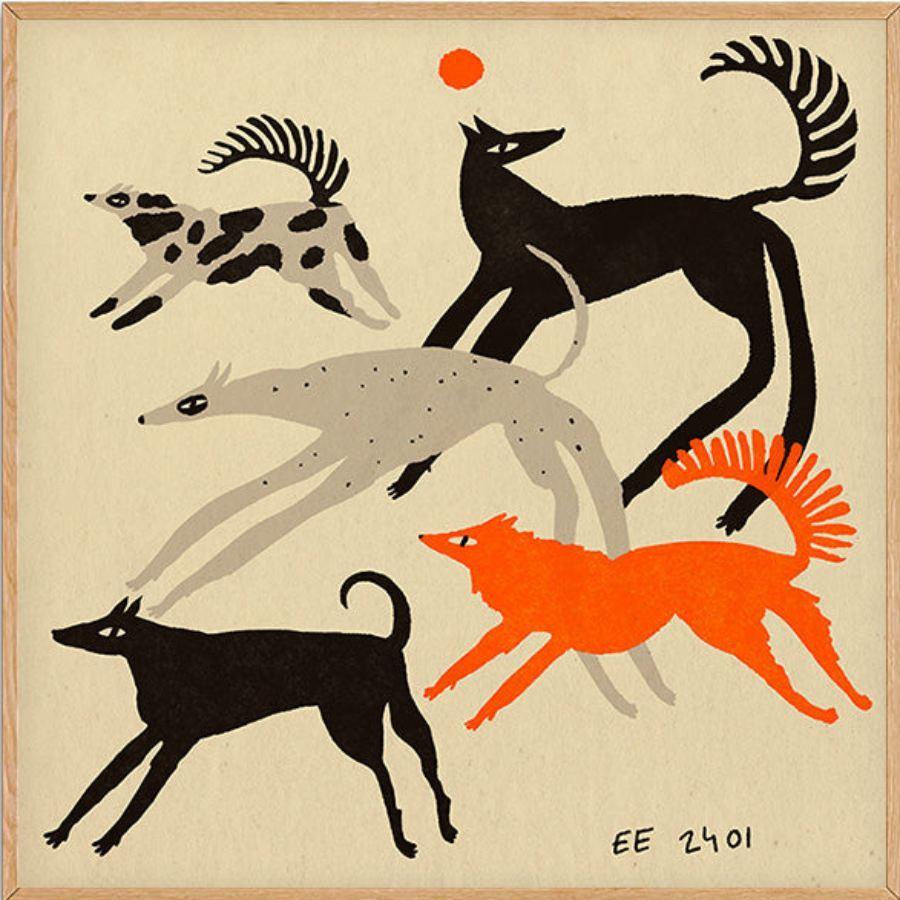 Running Dogs Poster (50x50cm)
