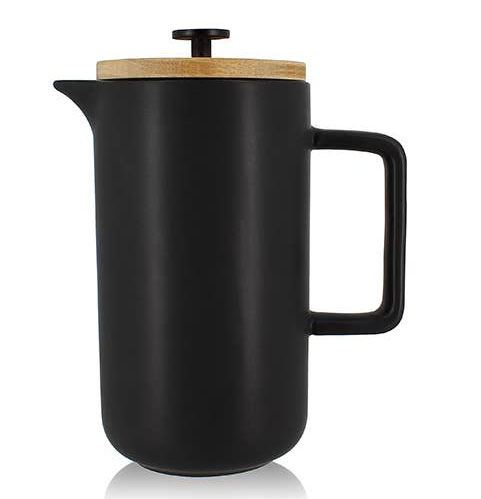 Kaffeebereiter / Teekanne Porzellan Matt Schwarz 1,3 L