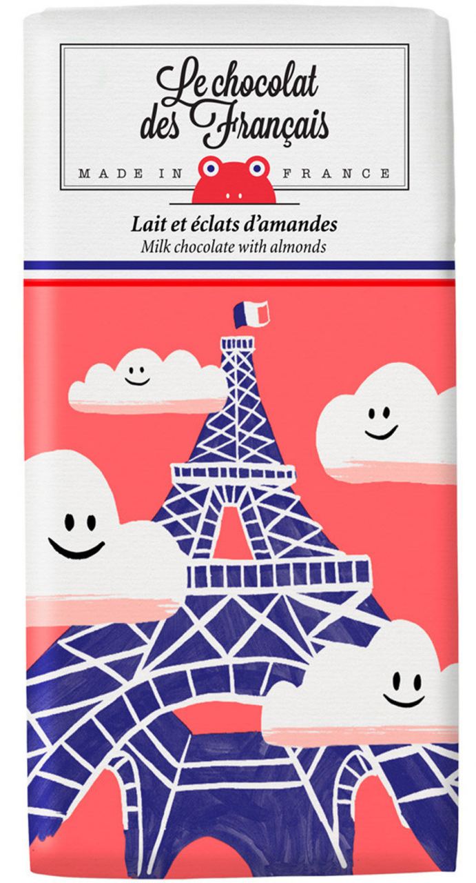 La Tour Eiffel Nuages Milchschokolade mit Mandelblättchen 80g