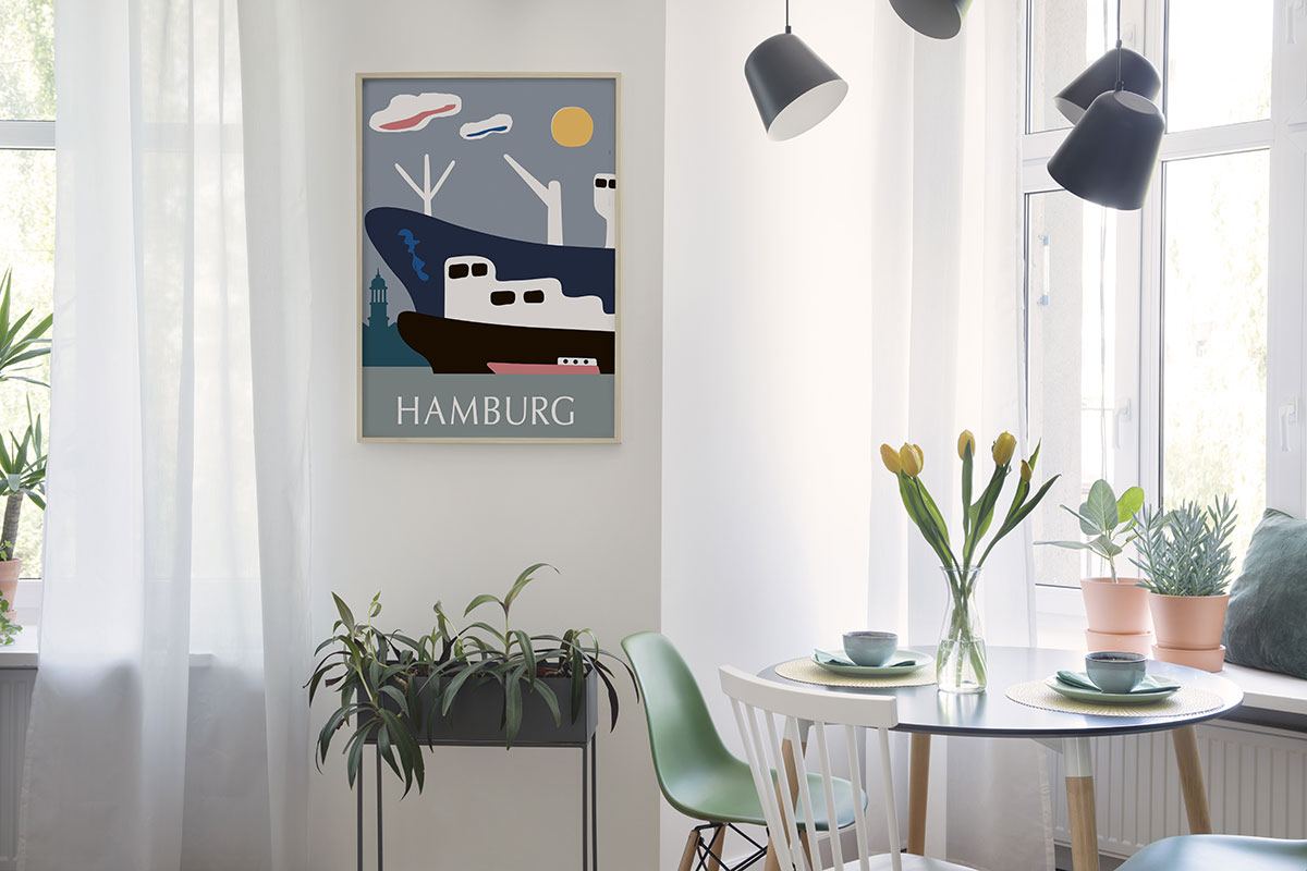 Hamburg 3 Schiffe Poster